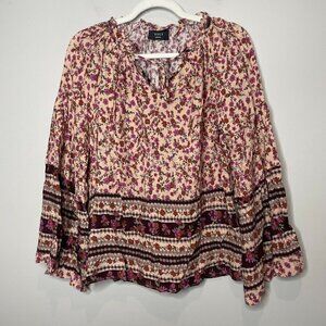 Vici Bohemian Pink Floral Blouse Size Small